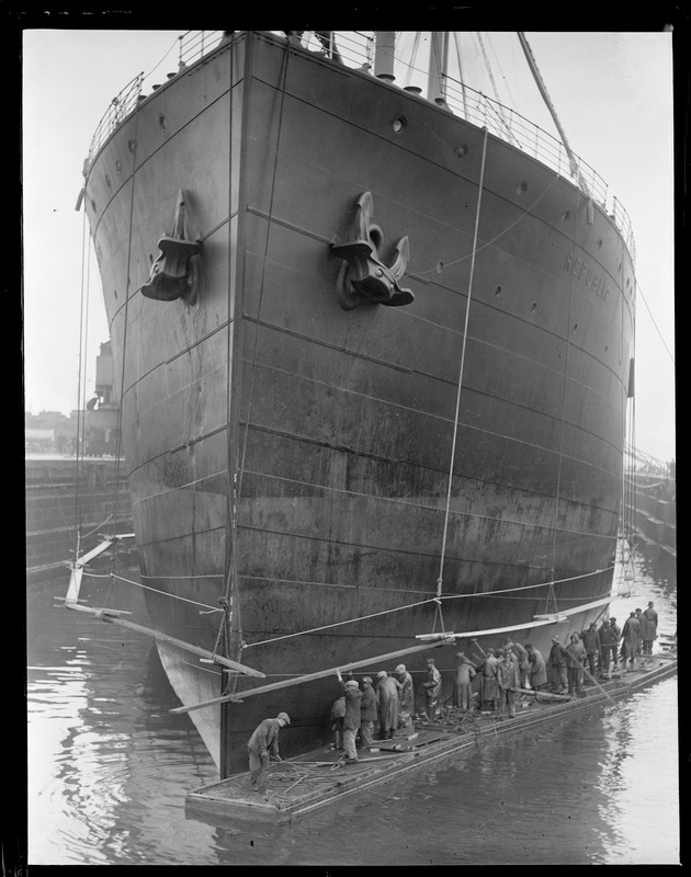 SS Republic in dry dock at Navy Yard - Digital Commonwealth