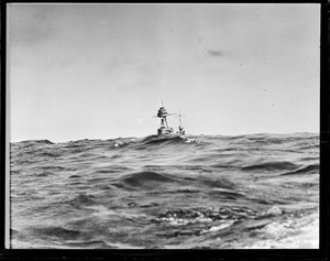 USS Texas plowing the high seas off Cal.