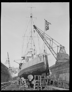USS Milwaukee in Navy Yard drydock