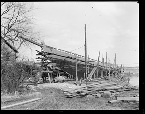 Wooden boat being built