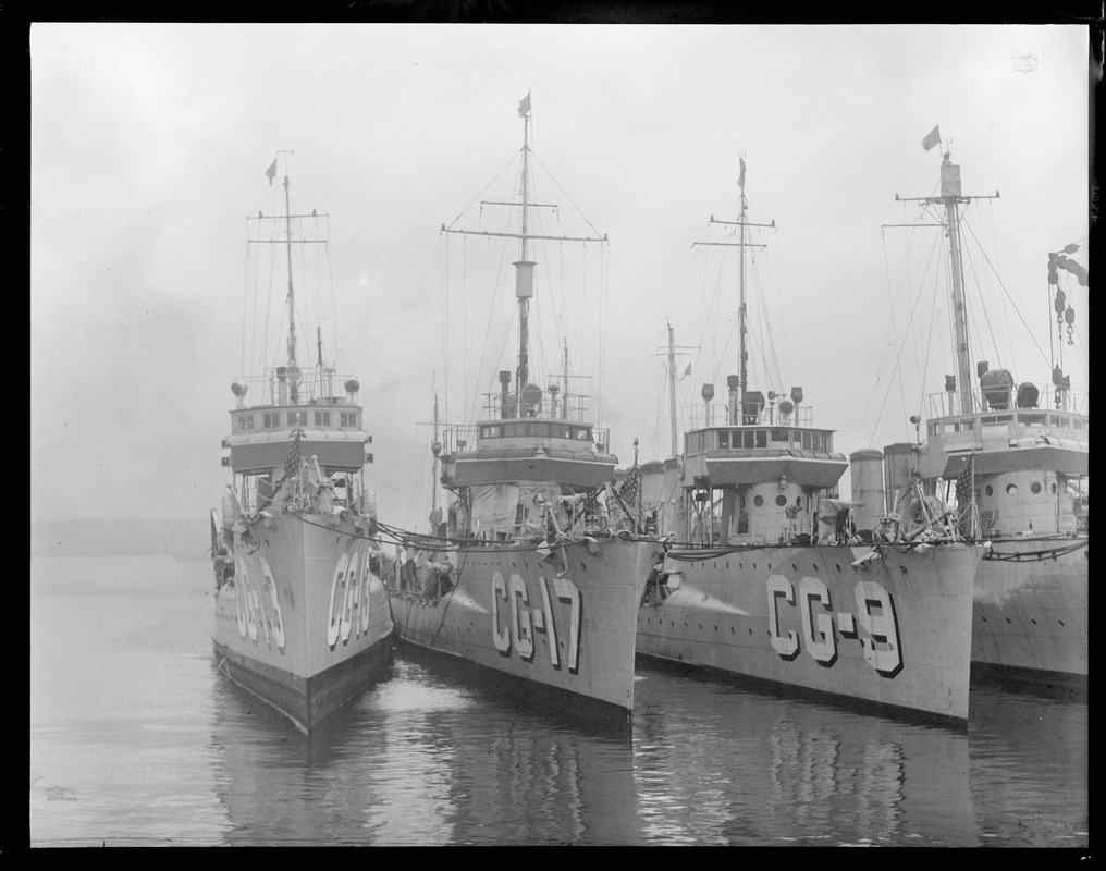 Uncle Sam's coast guard cutters in Boston Navy Yard