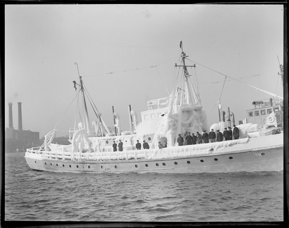 U.S. Coast Guard cutter General Green clad in ice