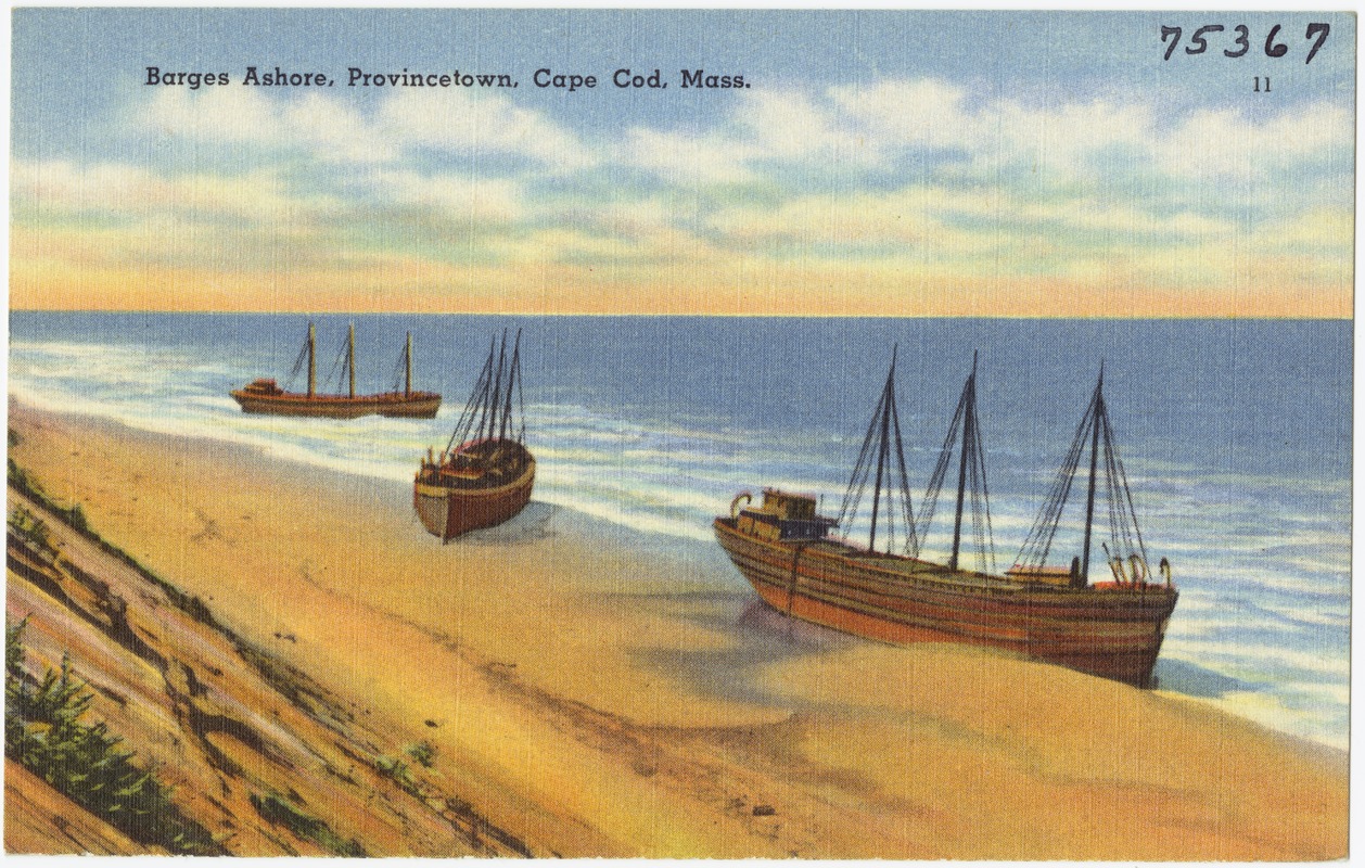 Barges ashore, Provincetown, Cape Cod, Mass.