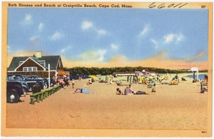 Bath house and beach at Craigville Beach, Cape Cod, Mass.