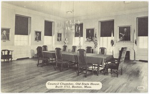 Council Chamber, Old State House, built 1713, Boston, Mass.