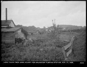 Distribution Department, Sara Hourly's land for Arlington Pumping Station, stripping soil, Arlington, Mass., Aug. 27, 1906