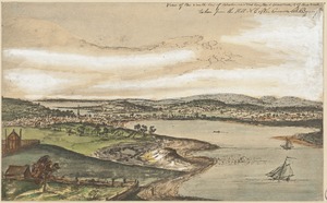 View of the South End of Boston in New England America & of the neck taken from the hill N.E. of the Common