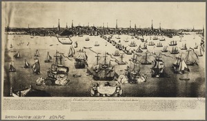 A south east view of the great town of Boston in New England America