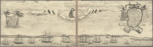 Boston. Perspective. View of Boston Harbor and the British fleet, 1768