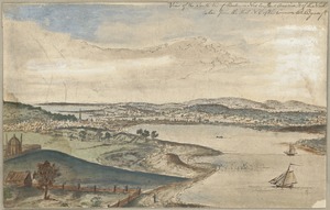 View of the South End of Boston in New England America & of the neck taken from the hill N.E. of the Common