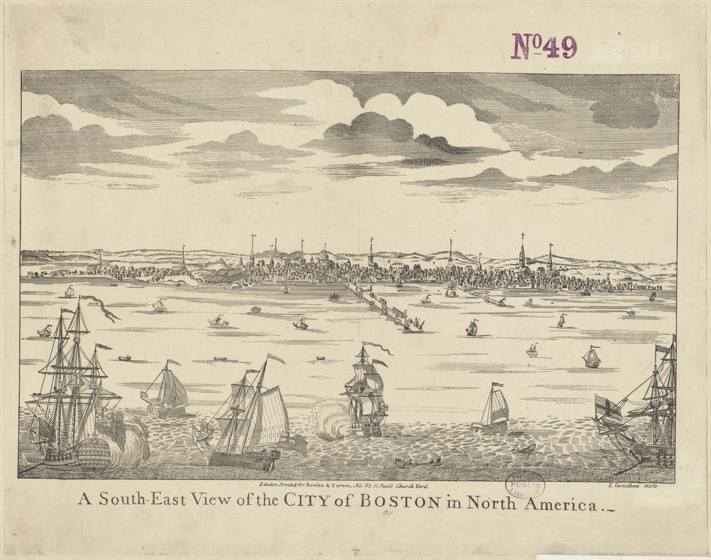 A south-east view of the City of Boston in North America