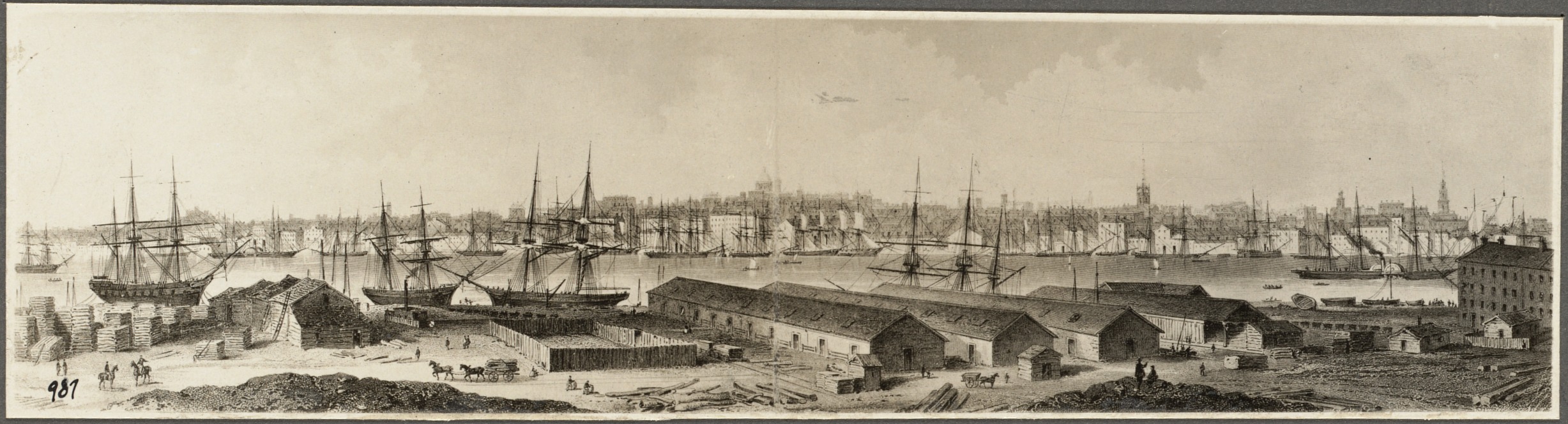 Massachusetts. Boston from East Boston, 1848
