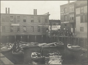 Boston, Massachusetts. Italian fishing fleet -- power boats. T wharf, 1910