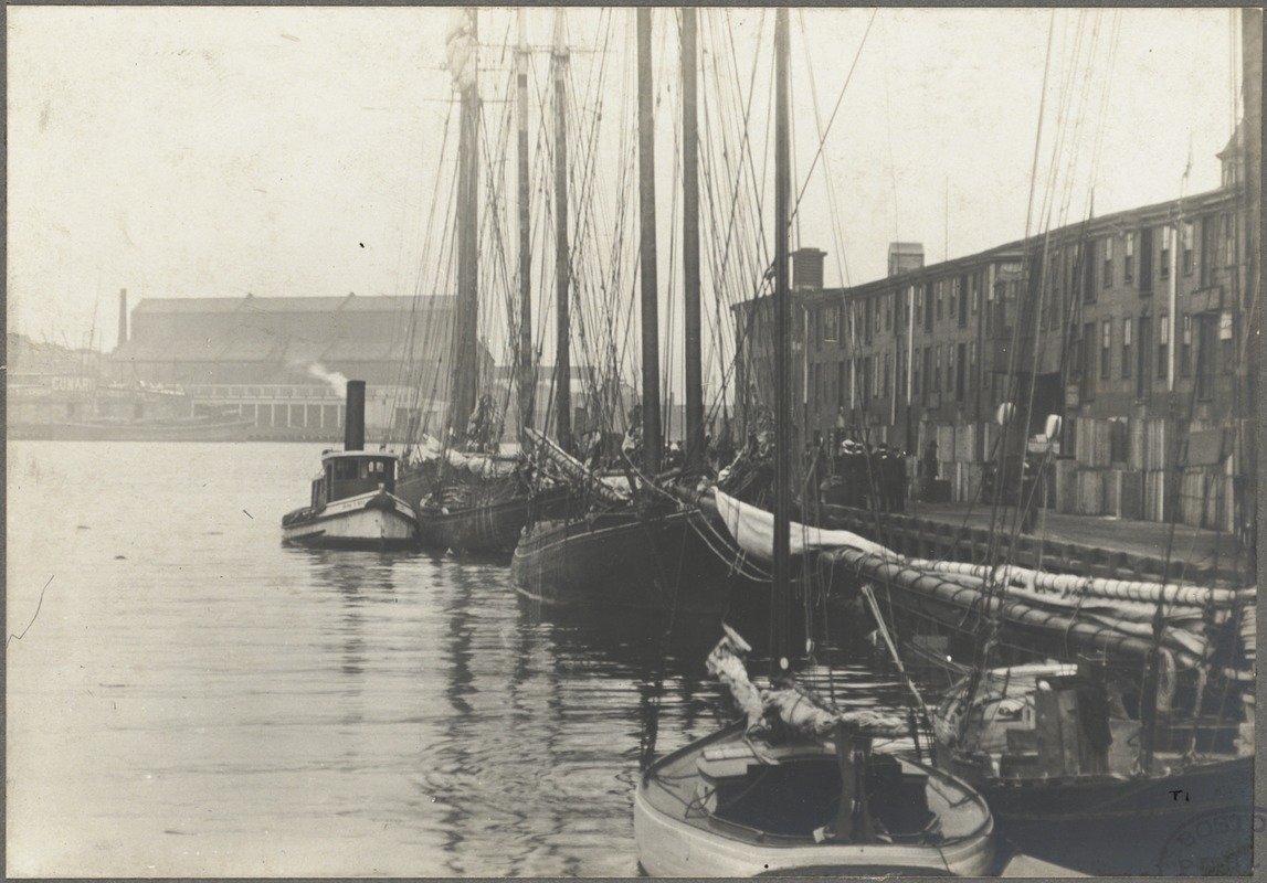 Boston, Massachusetts. T wharf, north dock and East Boston grain elevator. Destroyed by fire, 1903