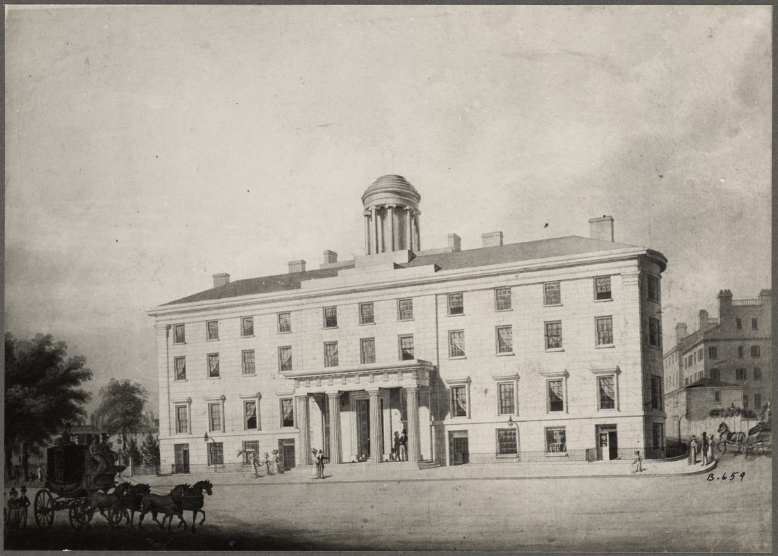 Massachusetts, Boston. Old Tremont House about 1820