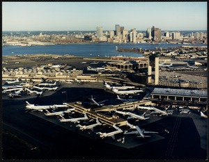 Logan Airport and downtown Boston