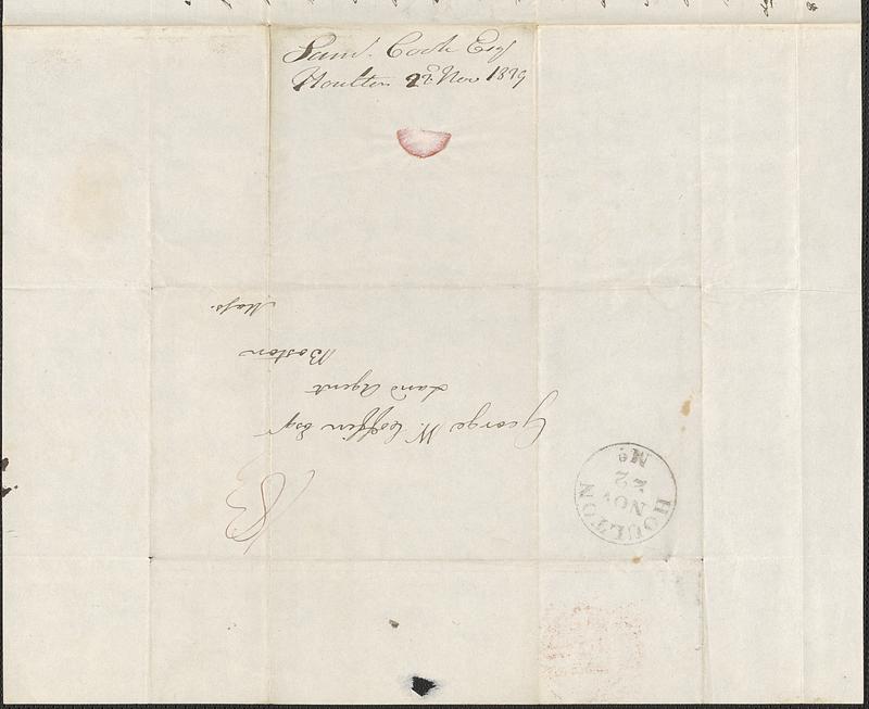 Samuel Cook to George Coffin, 22 November 1839 - Digital Commonwealth