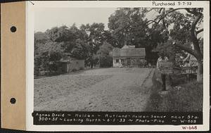 Agnes David, vegetable garden, Rutland-Holden Sewer near Station 300+35, looking north, Holden, Mass., Jun. 5, 1933