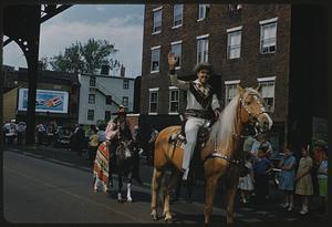 Cowboys on horses, Bunker Hill Day parade, Charlestown, Boston