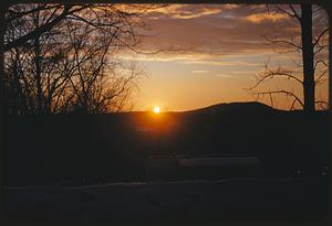Sunrise or sunset in winter