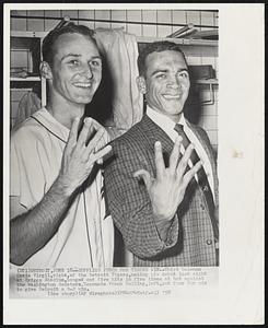 Supplied Punch for Tigers Win -- Third baseman Ozzie Virgil, right, of the Detroit Tigers, making his debut last night at Briggs Stadium, banged out five hits in five times at bat against the Washington Senators. Teammates Frank Bolling, left, got four for six to give Detroit a 9-2 win.