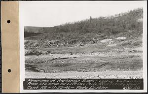 Contract No. 108, Utility Wharves, Quabbin Reservoir, Ware, panorama of anchorage basin, looking northwesterly from Sta. 0+00, 50 ft. left, Ware, Mass., Nov. 25, 1940