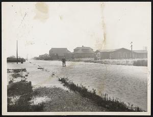 Scene near Long Branch, N. J., as a storm increased in intensity with the approach of the tropical hurricane.