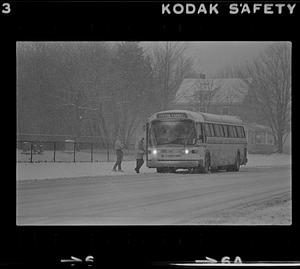 Passengers boarding Boston Express bus