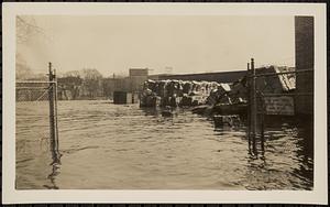 Flooded mill yard Nashua River Paper Co.