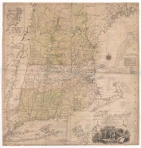 A map of the most inhabited part of New England, containing the provinces of Massachusets Bay and New Hampshire, with the colonies of Conecticut and Rhode Island, divided into counties and townships