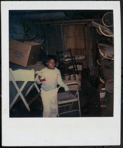 Child in a storage room