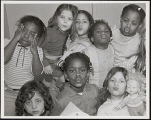 Group of girls making silly faces together