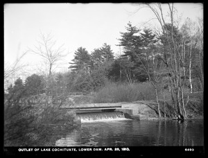 Sudbury Department, Lake Cochituate, Lower Dam Outlet, Framingham, Mass., Apr. 28, 1910