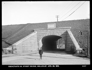 Sudbury Department, Cochituate Aqueduct, Cedar Street Bridge, near Walnut Street; with tablet, Wellesley, Mass., Apr. 28, 1910