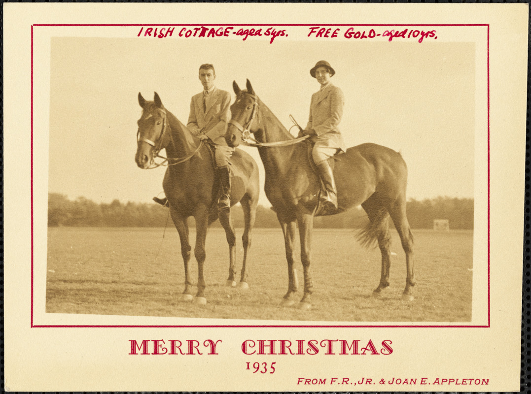 Merry Christmas, 1935, from F.R., Jr. & Joan E. Appleton