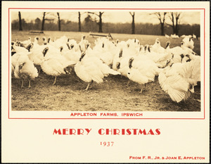 Appleton Farms, Ipswich. Merry Christmas, 1937, from F.R., Jr. & Joan E. Appleton