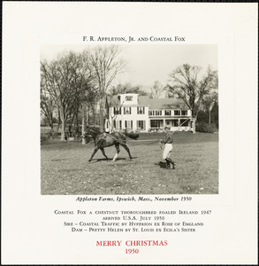 F. R. Appleton, Jr. and Coastal Fox. Merry Christmas,1950