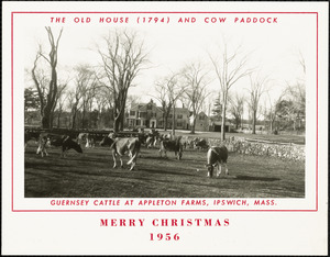 The Old House (1794) and cow paddock.  Merry Christmas, 1956