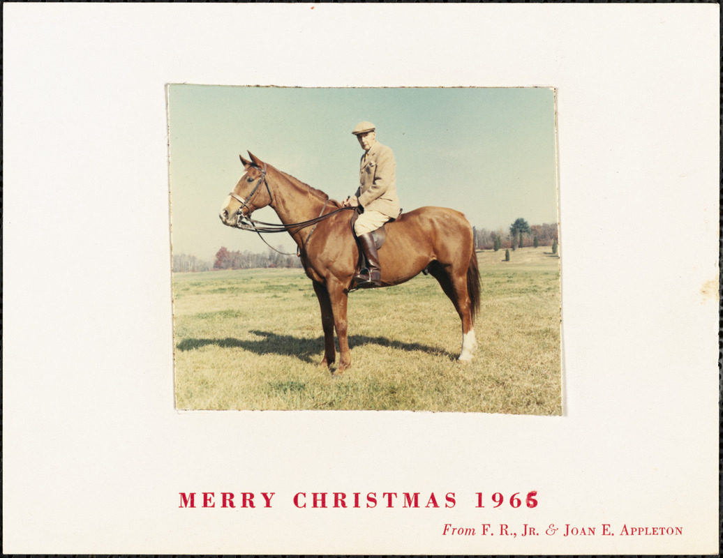 Merry Christmas, 1966, from F. R., Jr. & Joan E. Appleton