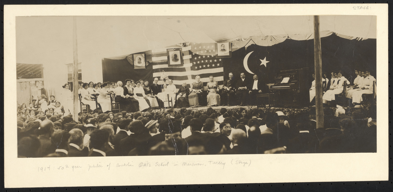 1914: 50th year jubilee of Anatolia Girls' School in Marsovan, Turkey (stage)