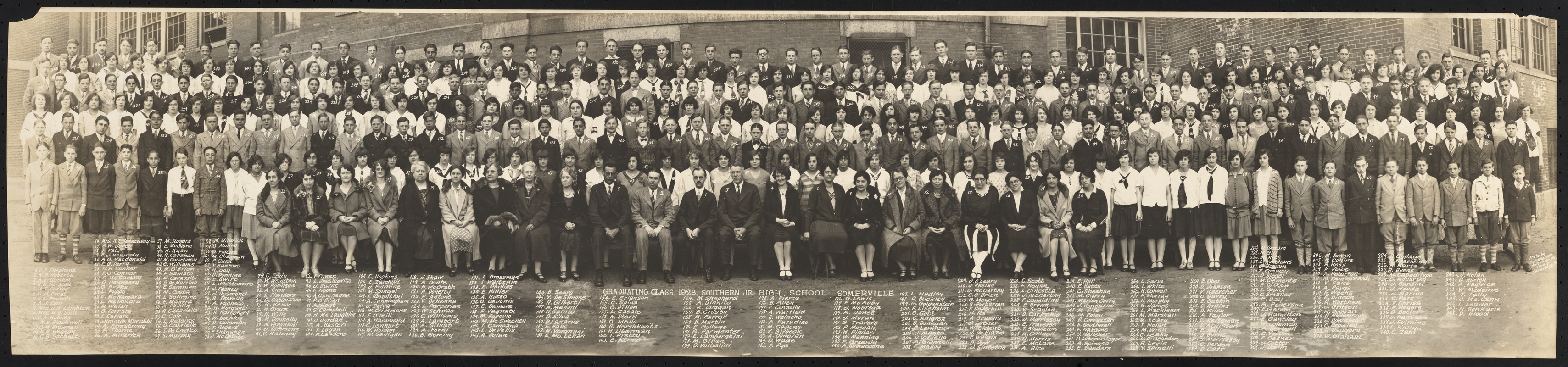 Graduating class, 1928, Southern Jr. High School, Somerville