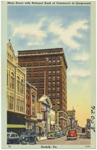 Main Street with National Bank of Commerce in foreground, Norfolk, Va.
