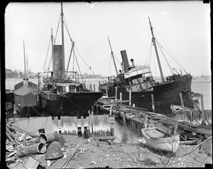 Yankton and Clara Matthew at Freeport St., Dorchester. Famous rum runners to be junked.