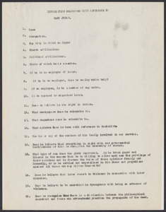 Sacco-Vanzetti Case Records, 1920-1928. Defense Papers. Information requested with reference to each juror, n.d. Box 3, Folder 8, Harvard Law School Library, Historical & Special Collections