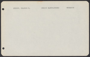 Sacco-Vanzetti Case Records, 1920-1928. Defense Papers. Jury List: Kelley-Ryder, n.d. Box 3, Folder 11, Harvard Law School Library, Historical & Special Collections