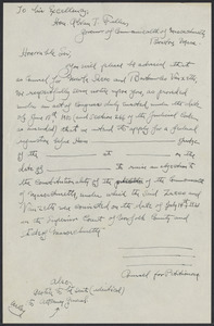 Sacco-Vanzetti Case Records, 1920-1928. Defense Papers. Petitions for Writ of Error, Habeas Corpus, Stay of Execution: U.S. Courts, 1927. Box 21, Folder 4, Harvard Law School Library, Historical & Special Collections