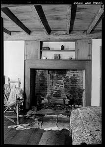 Saugus Iron Works, East Bedroom, fireplace, interior