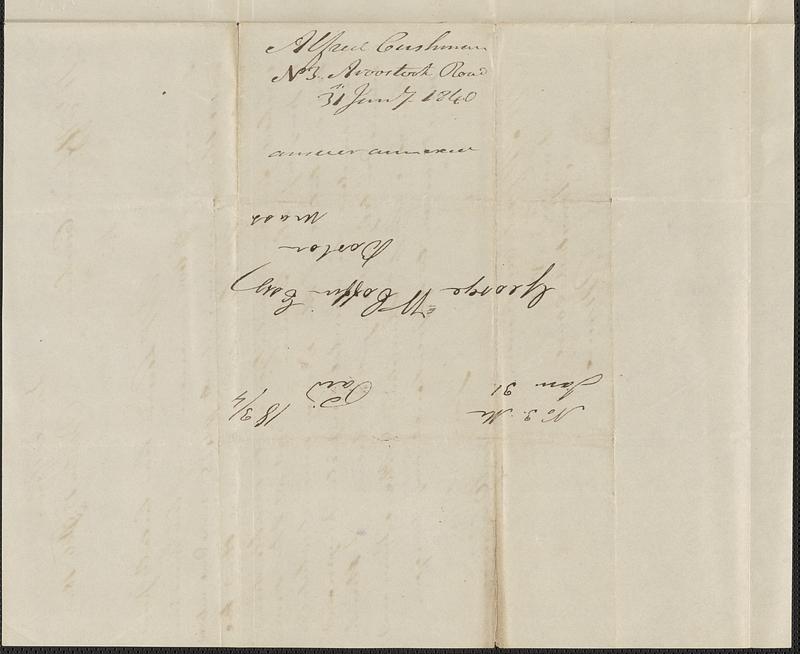 Alfred Cushman to George Coffin, 31 January 1840