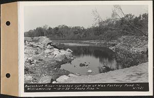 Burnshirt River, washed out dam at Wax Factory pond, Williamsville, Hubbardston, Mass., Oct. 11, 1938