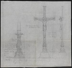 Full size detail of candlesticks for shrine altar of chapel